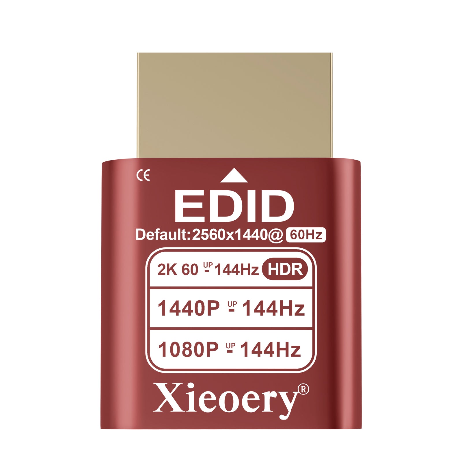 Xieoery 2K Headless HDMI Dummy Plug with HDR, 2560×1440 EDID Emulator, 60–144Hz Virtual Display Adapter for Headless PCs, GPU Servers & Remote Desktop