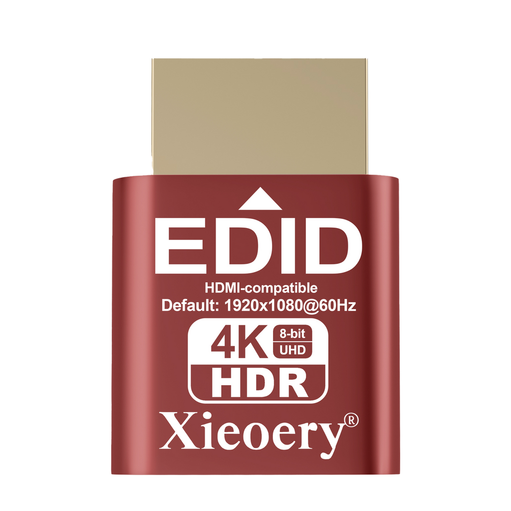 Xieoery HDMI HDR EDID Emulator, Default 1080P 60Hz Dummy Plug, Virtual Display Adapter with HDR Support up to 4K 60Hz for Headless PCs & Remote Desktop