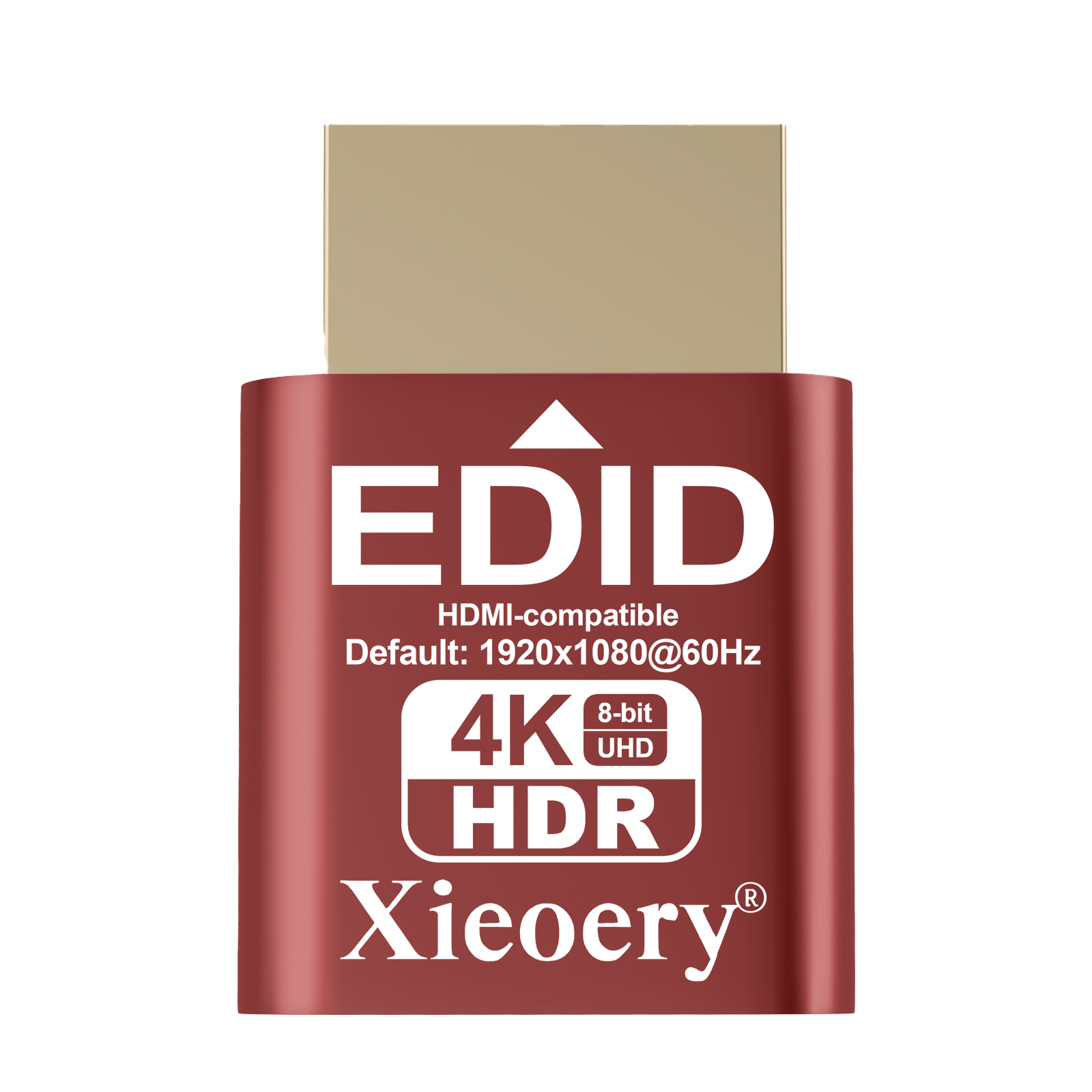 Xieoery HDMI HDR EDID Emulator, Default 1080P 60Hz Dummy Plug, Virtual Display Adapter with HDR Support up to 4K 60Hz for Headless PCs & Remote Desktop