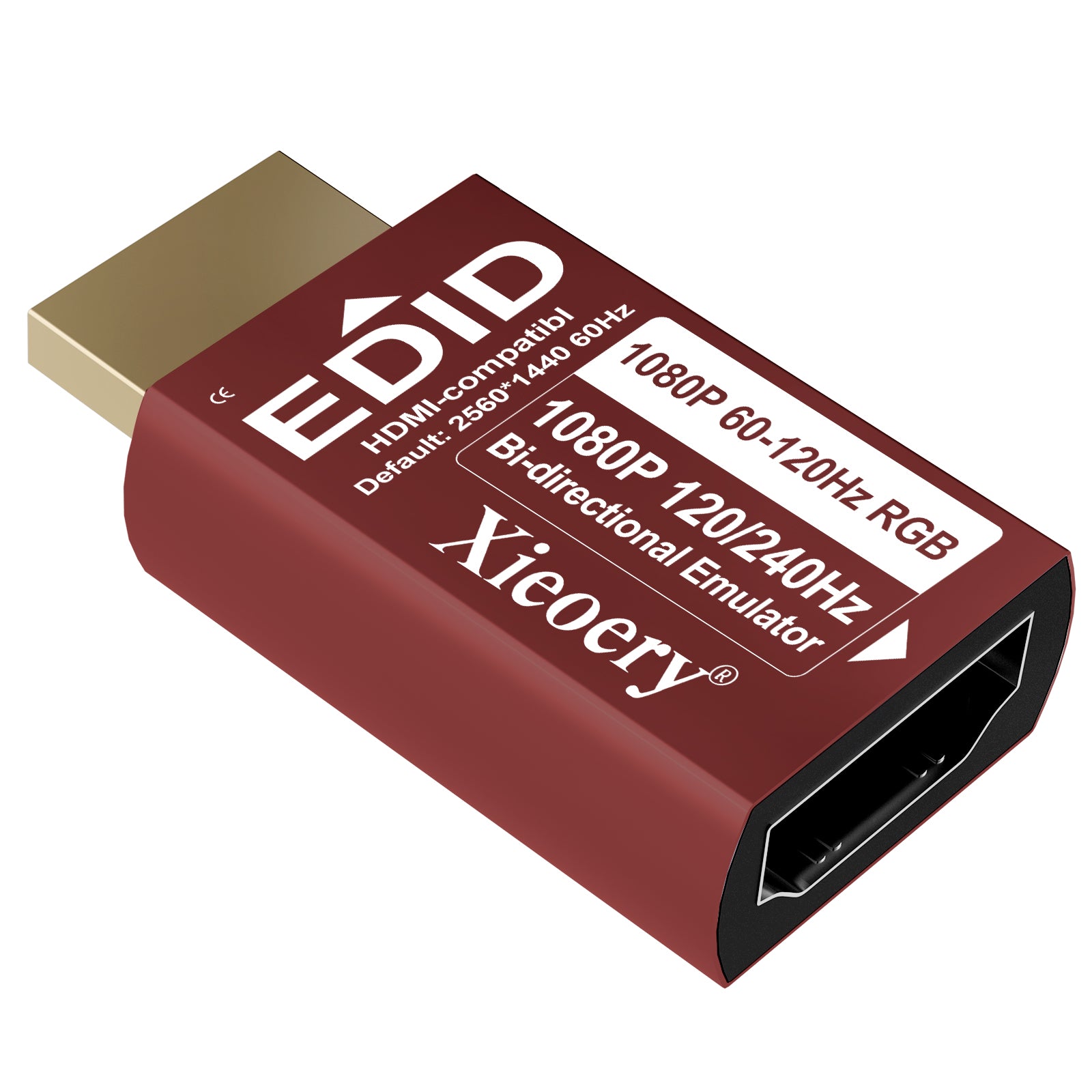 Xieoery HDMI EDID Emulator 2K 1440P High Refresh RGB, HDMI Dummy Plug with Full RGB Color, Default 2560×1440@60Hz Virtual Display for Headless PCs, Gaming Servers & Performance Workflows
