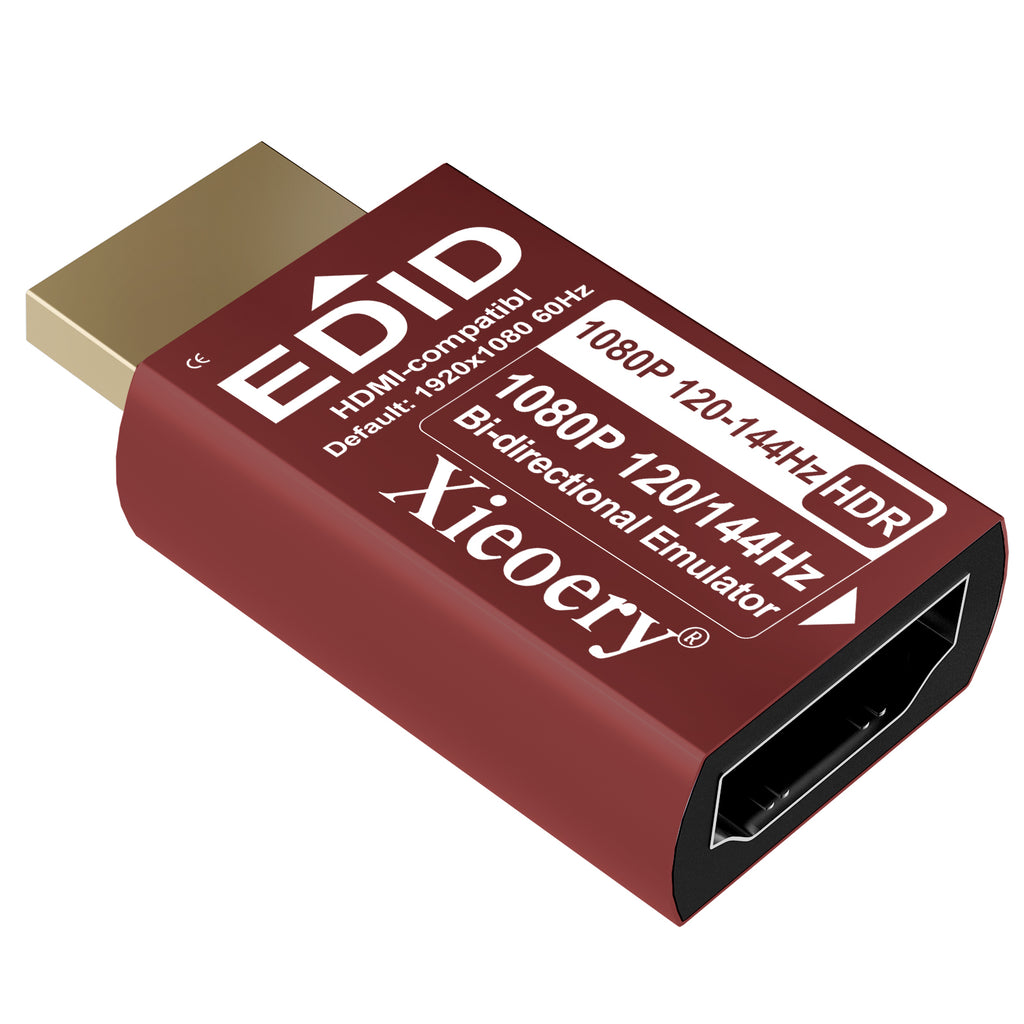 Xieoery HDMI EDID Emulator 1080P 240Hz HDR, Bi-Dir HDMI Dummy Plug, Default 1920×1080@60Hz Virtual Display for Headless PCs, Gaming Servers & Remote Desktop