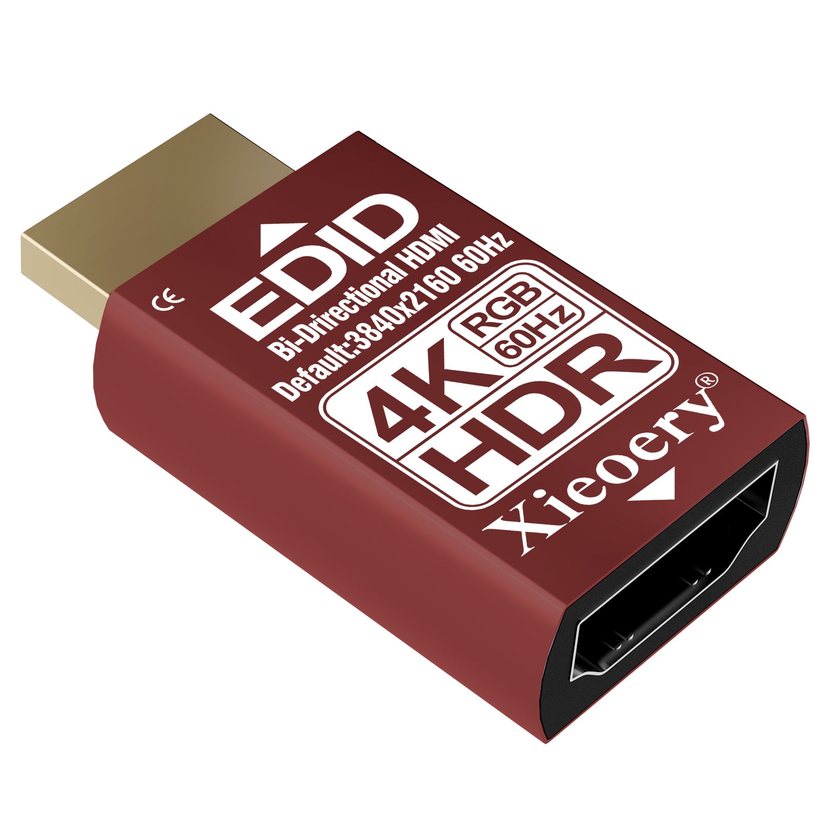 Xieoery HDMI EDID Emulator 4K HDR RGB, HDMI Dummy Plug with Full RGB Color Support, Default 3840×2160@60Hz Virtual Display for Headless PCs, Workstations & Color-Critical Tasks