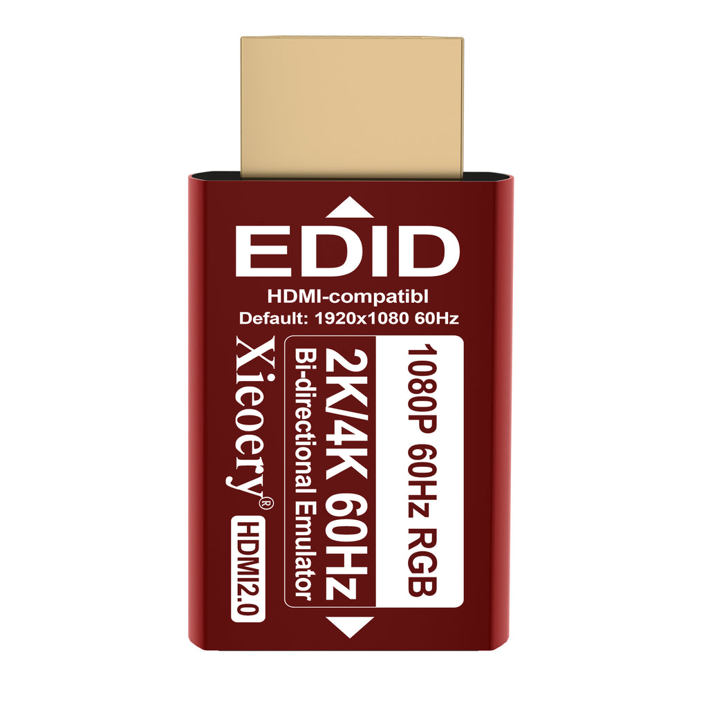 HDMI EDID Emulator Dummy Plug, 1080P 60Hz RGB Default HDMI Display Adapter, 4K & Ultra-Wide Resolution Support, Multi-Resolution High Refresh Compatibility for Headless Servers & Remote Access