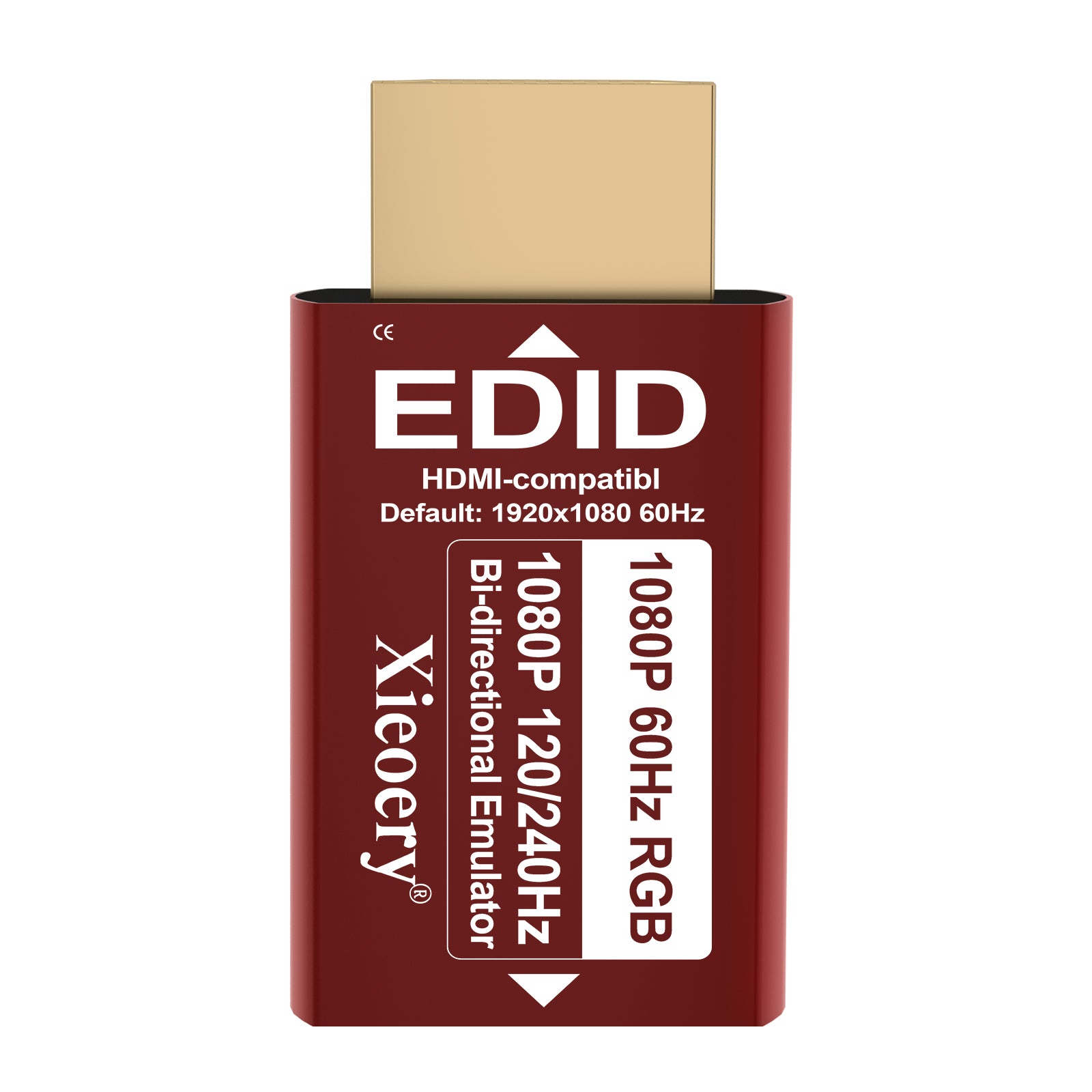 Xieoery HDMI EDID Emulator 1080P 240Hz RGB, HDMI Dummy Plug with Full RGB Color, Default 1920×1080@60Hz Virtual Display for Headless PCs, Gaming Servers & High-FPS Workflows