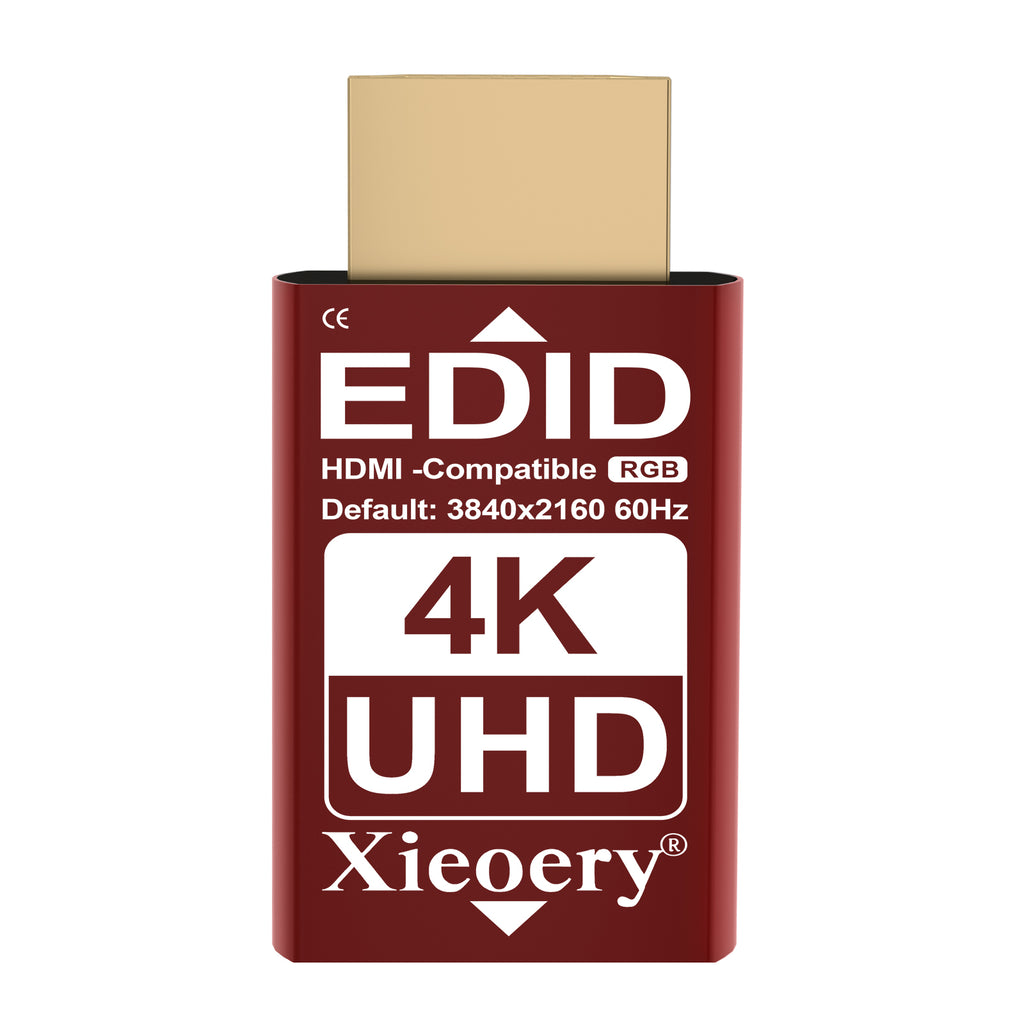 Xieoery HDMI EDID Emulator 4K UHD, HDMI Dummy Plug with YCbCr 4:2:0 Support, Default 3840×2160@60Hz Virtual Display for Stable 4K HDMI Output in Headless Systems