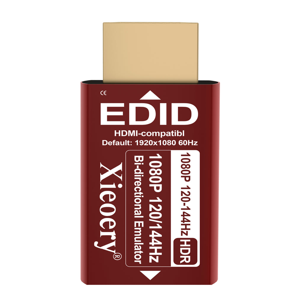 Xieoery HDMI EDID Emulator 1080P 240Hz HDR, Bi-Dir HDMI Dummy Plug, Default 1920×1080@60Hz Virtual Display for Headless PCs, Gaming Servers & Remote Desktop