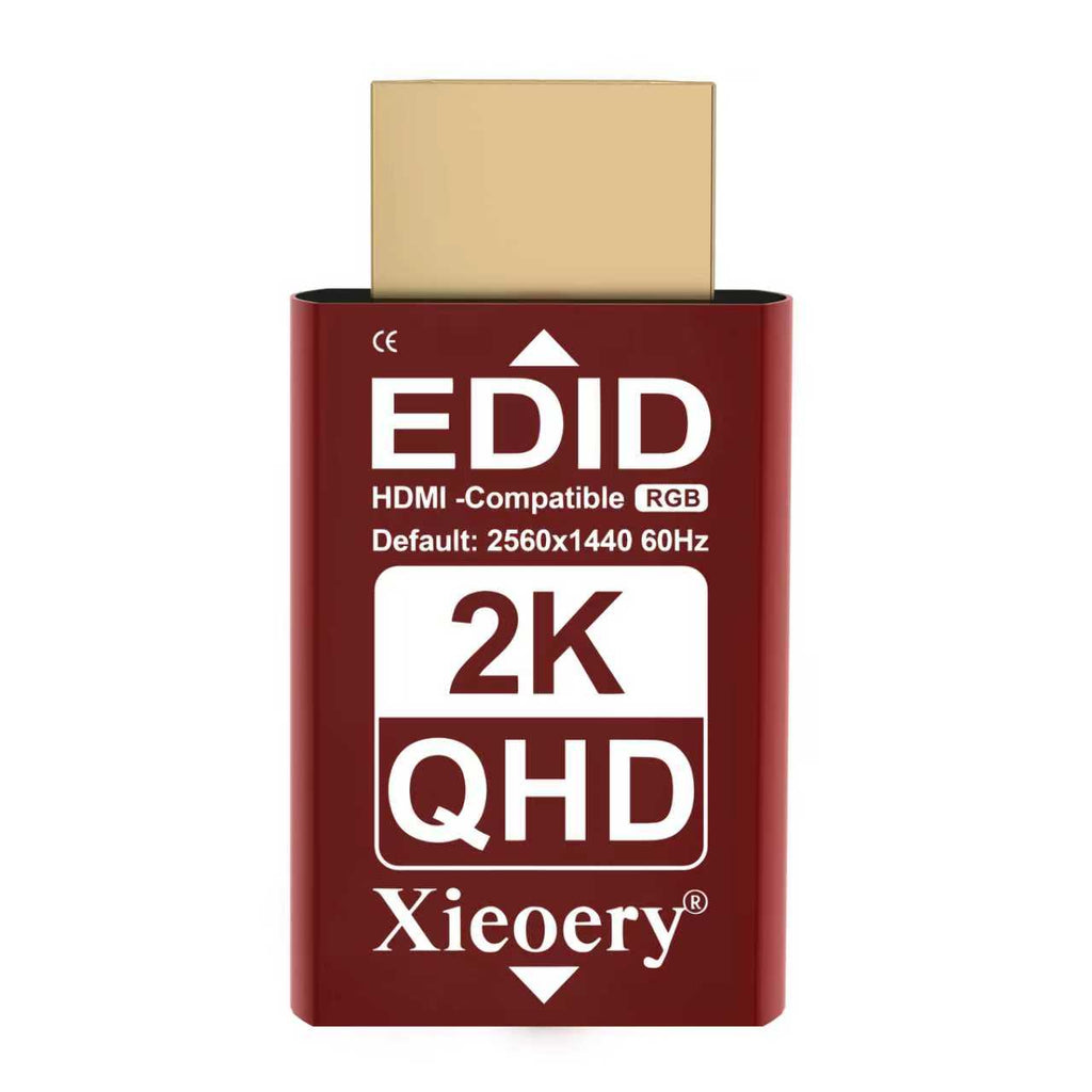 HDMI EDID Emulator Dummy Plug, 2K QHD HDMI Display Adapter for Headless Servers & Remote Desktop, Stable EDID Emulation, Multi-Resolution Support up to 2560×1440@60Hz