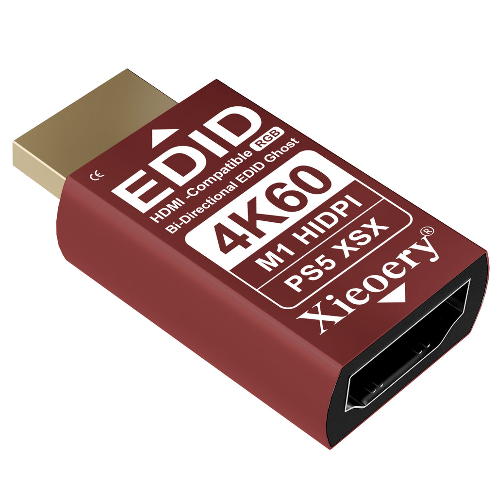 4K HDMI EDID Emulator Dummy Plug, UHD HDMI Display Adapter with Default 3840×2160@60Hz, Stable EDID Emulation, Multi-Resolution Support for Headless Servers & Remote Deskto