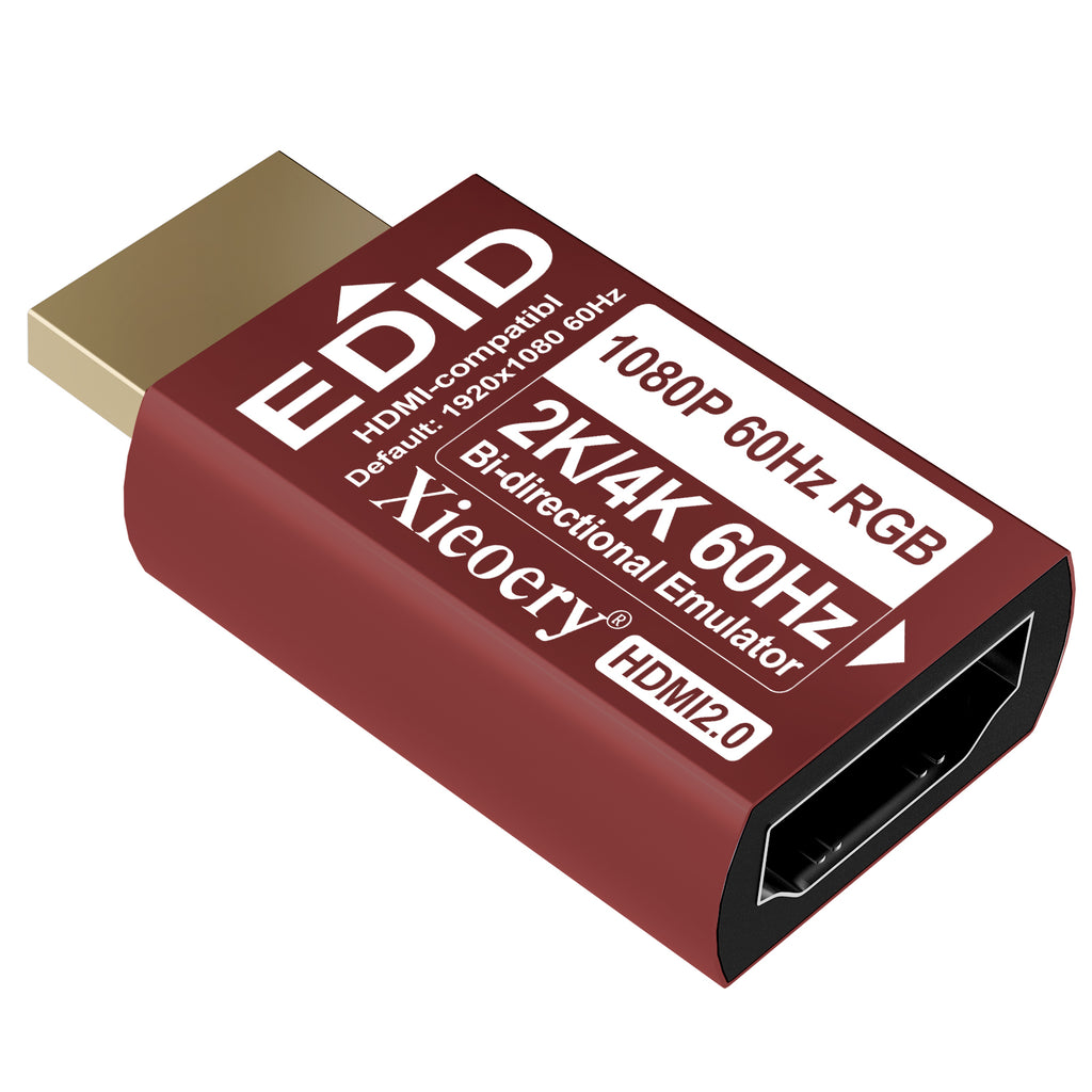 HDMI EDID Emulator Dummy Plug, 1080P 60Hz RGB Default HDMI Display Adapter, 4K & Ultra-Wide Resolution Support, Multi-Resolution High Refresh Compatibility for Headless Servers & Remote Access