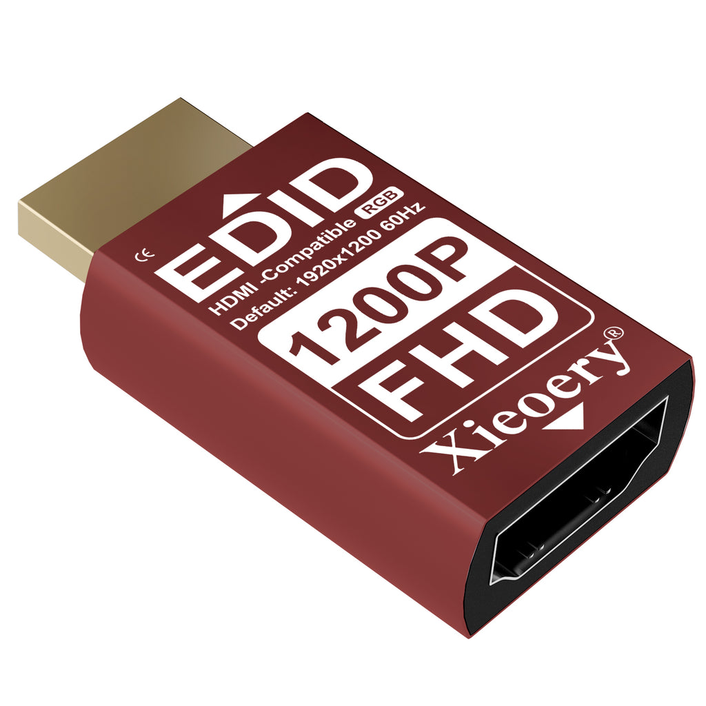 HDMI EDID Emulator Dummy Plug, 1920×1200 HDMI Display Adapter for Headless Servers & Industrial PCs, Stable EDID Emulation, Multi-Resolution Support up to 1920×1200@60Hz
