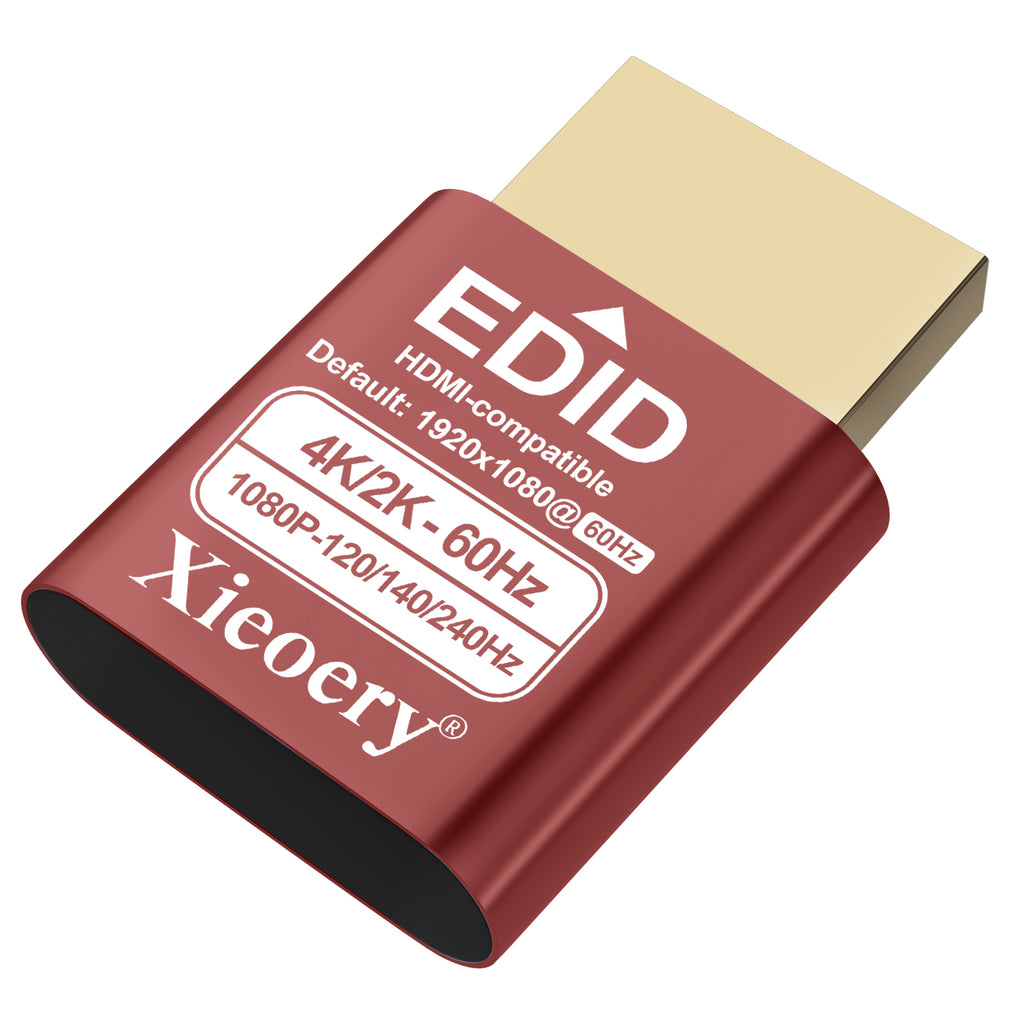 Xieoery HDR HDMI Dummy Plug 4K 120Hz, EDID Emulator for Headless PCs, GPU Servers, Remote Desktop, Cloud Rendering, Virtual Monitor Adapter (Recommended 3840×2160 60Hz HDR)