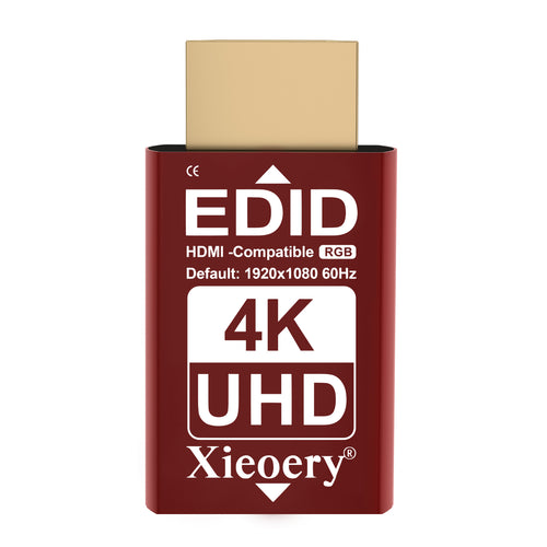 4K HDMI EDID Emulator Dummy Plug, UHD HDMI Display Adapter for Headless Servers & Remote Desktop, Stable EDID Emulation, Multi-Resolution Support up to 3840×2160@60Hz