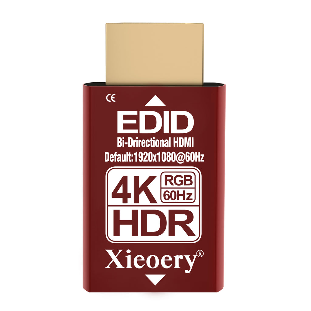 Xieoery HDMI EDID Emulator 4K HDR Dummy Plug, Headless Ghost Display Adapter, 1080P 60Hz RGB Default for Remote Access, GPU Servers, KVM, UHD & 120Hz High-Refresh Support