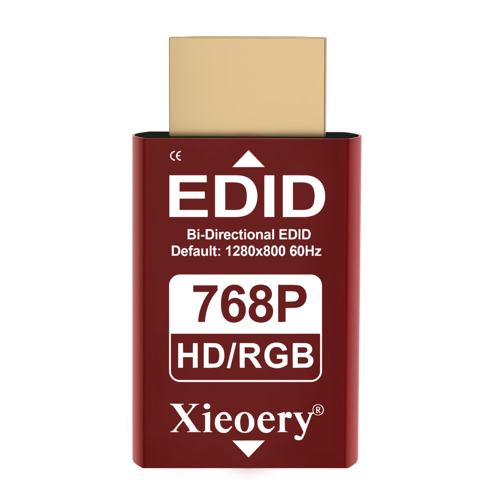 Xieoery HDMI EDID Emulator 1024×768@60Hz / 70Hz / 75Hz, Aluminum HDMI Dummy Display Plug, EDID Emulator Adapter for Multi-Screen Setup, Remote Desktop, Server, Miner Rig, Stable Signal Output