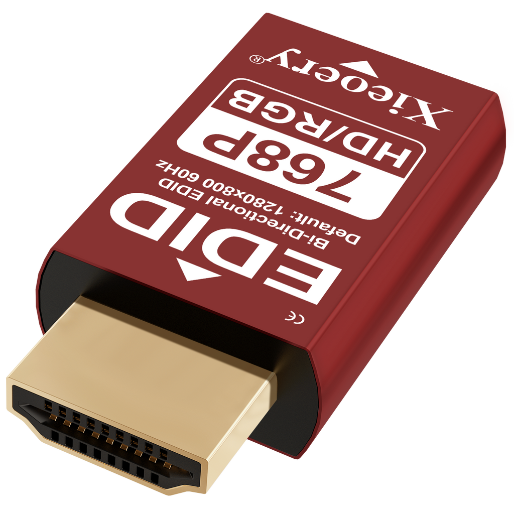 Xieoery HDMI EDID Emulator 1024×768@60Hz / 70Hz / 75Hz, Aluminum HDMI Dummy Display Plug, EDID Emulator Adapter for Multi-Screen Setup, Remote Desktop, Server, Miner Rig, Stable Signal Output