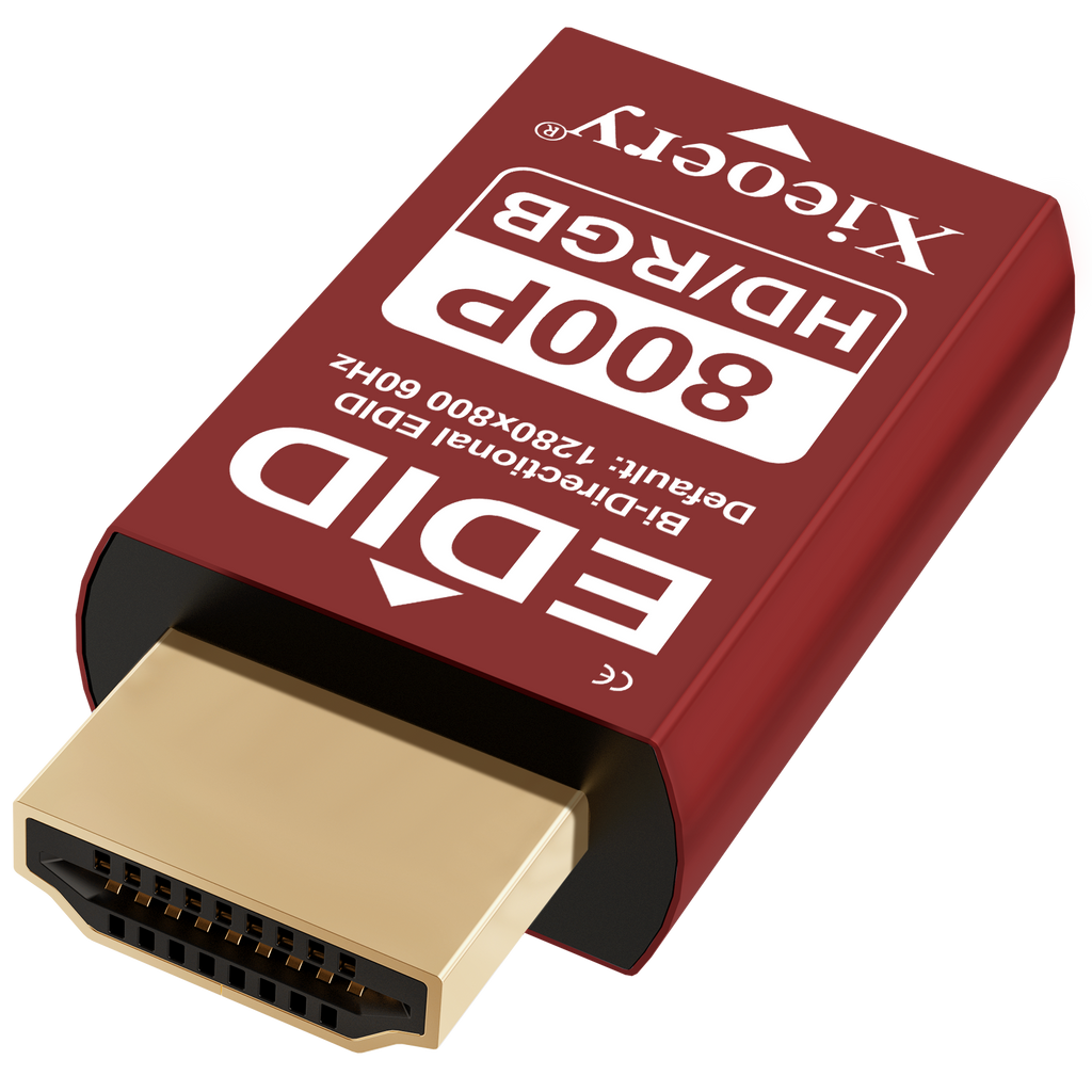 HDMI EDID Emulator Dummy Plug, Aluminum HDMI Display Adapter for Headless Servers & Remote Desktop, Stable EDID Emulation, Multi-Resolution Support up to 1280×800@60Hz Recognition