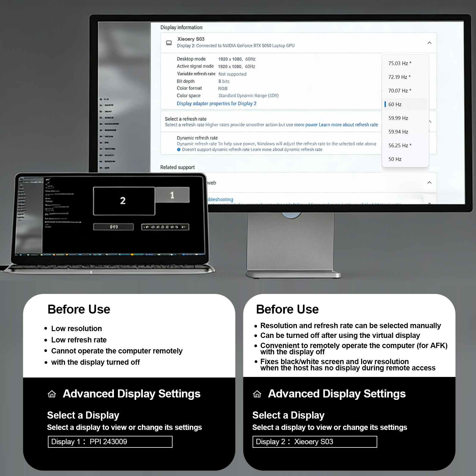 HDMI EDID Emulator Dummy Plug, 1080P HDMI Display Adapter for Headless Servers & Remote Desktop, Stable EDID Emulation, Multi-Resolution Support up to 1920×1080@60Hz