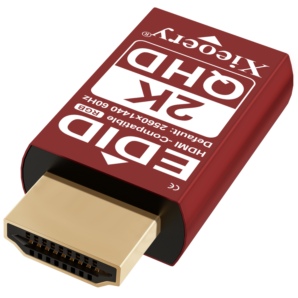 HDMI EDID Emulator Dummy Plug, 2K QHD HDMI Display Adapter for Headless Servers & Remote Desktop, Stable EDID Emulation, Multi-Resolution Support up to 2560×1440@60Hz