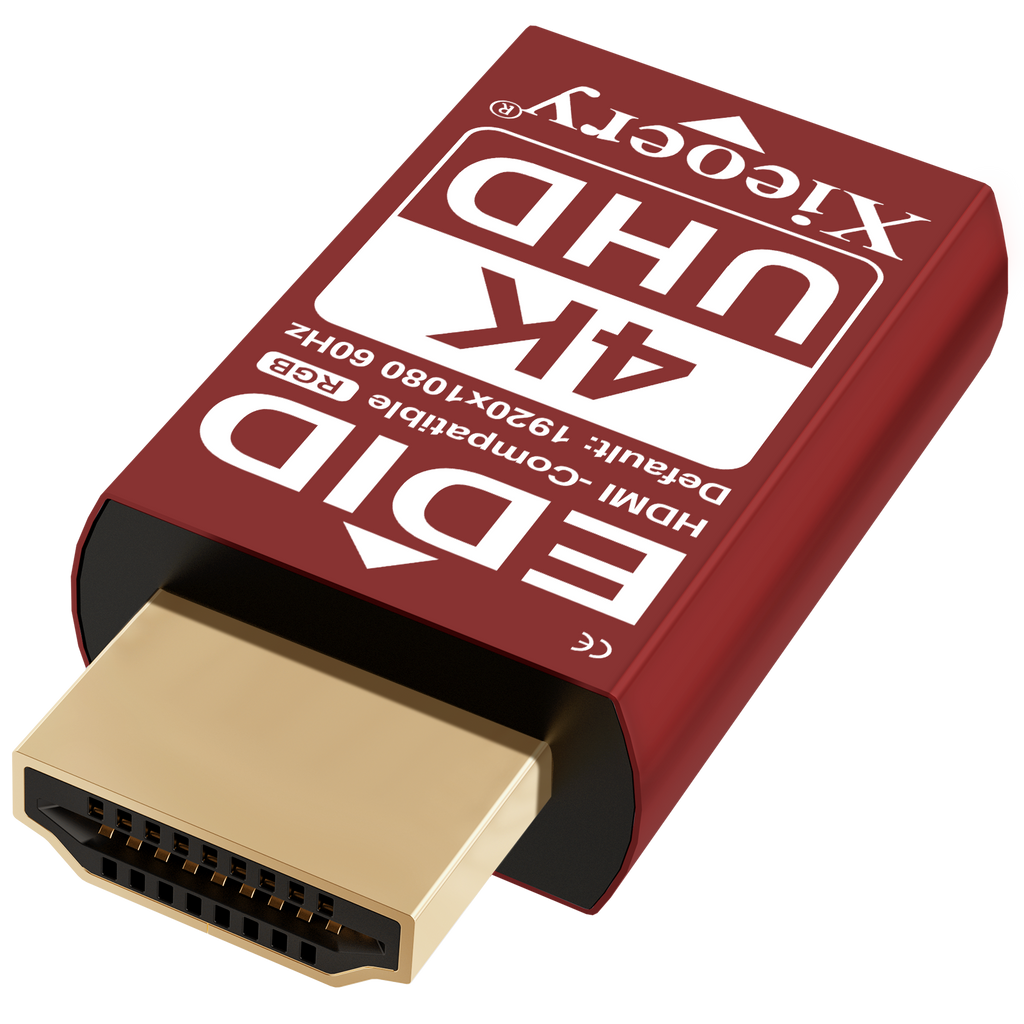 4K HDMI EDID Emulator Dummy Plug, UHD HDMI Display Adapter with Default 3840×2160@60Hz, Stable EDID Emulation, Multi-Resolution Support for Headless Servers & Remote Deskto