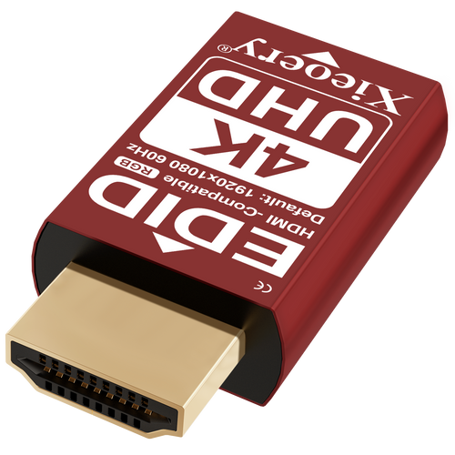 4K HDMI EDID Emulator Dummy Plug, UHD HDMI Display Adapter with Default 3840×2160@60Hz, Stable EDID Emulation, Multi-Resolution Support for Headless Servers & Remote Deskto