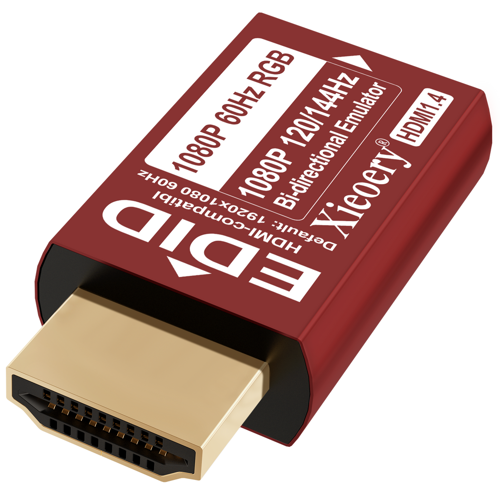 HDMI EDID Emulator Dummy Plug, 1080P 60Hz RGB Default HDMI Display Adapter, Multi-Resolution High Refresh Support up to 144Hz, for Headless Servers & Remote Desktop