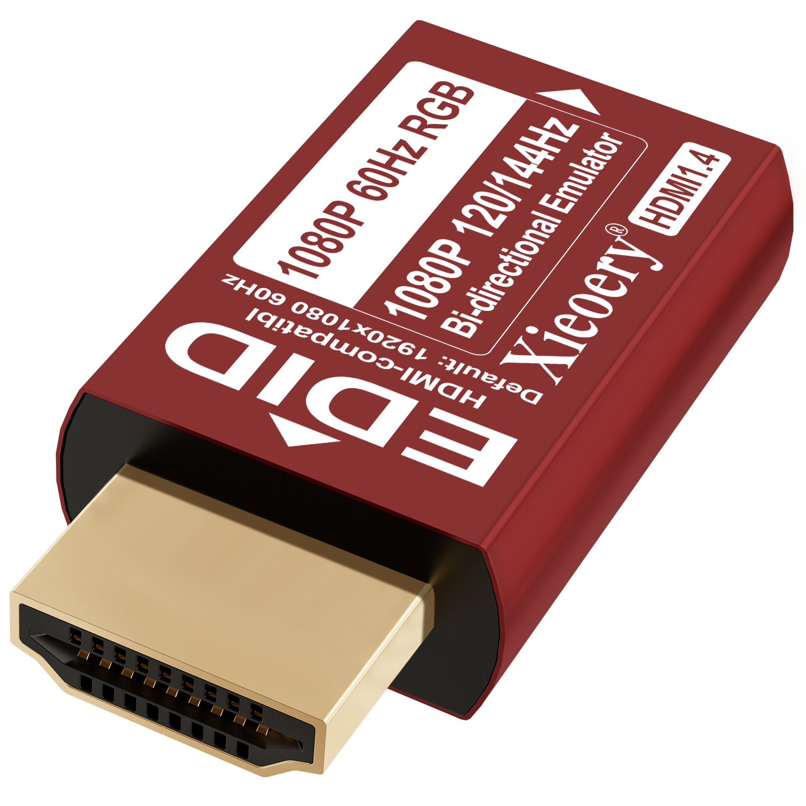 HDMI EDID Emulator Dummy Plug, 1080P 60Hz RGB Default HDMI Display Adapter, Multi-Resolution High Refresh Support up to 144Hz, for Headless Servers & Remote Desktop