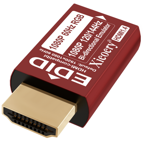 HDMI EDID Emulator Dummy Plug, 1080P 60Hz RGB Default HDMI Display Adapter, 4K & Ultra-Wide Resolution Support, Multi-Resolution High Refresh Compatibility for Headless Servers & Remote Access