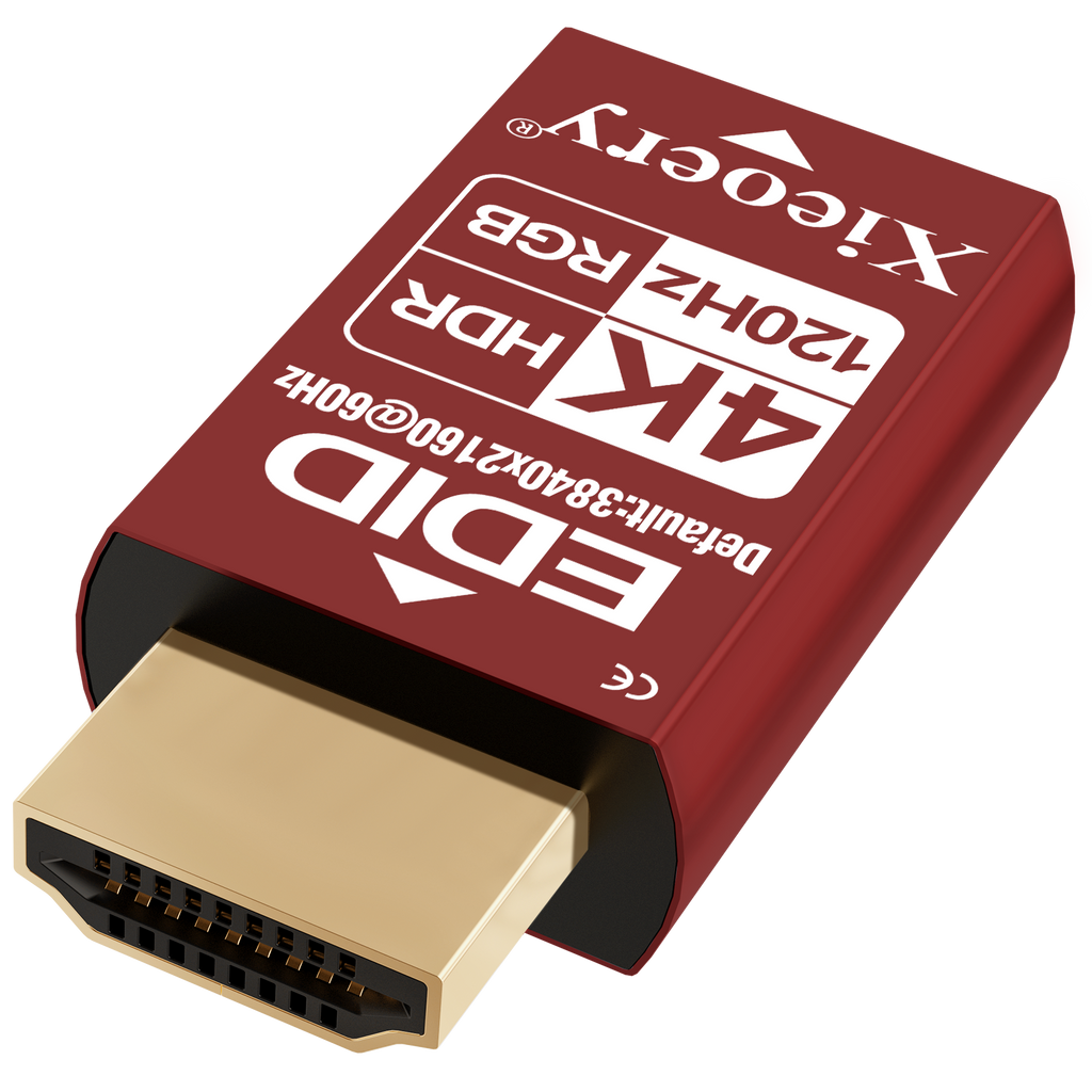 Xieoery HDMI EDID Emulator Dual-Channel 4K HDR Dummy Plug, 3840×2160@60Hz Default, Headless Ghost Display Adapter for GPU Servers, Remote Access, KVM & 120Hz Support