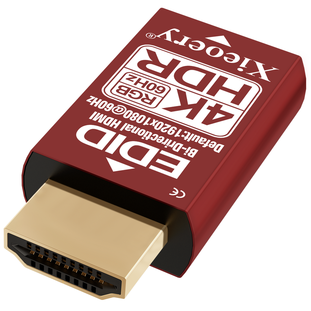 Xieoery HDMI EDID Emulator 4K HDR Dummy Plug, Headless Ghost Display Adapter, 1080P 60Hz RGB Default for Remote Access, GPU Servers, KVM, UHD & 120Hz High-Refresh Support