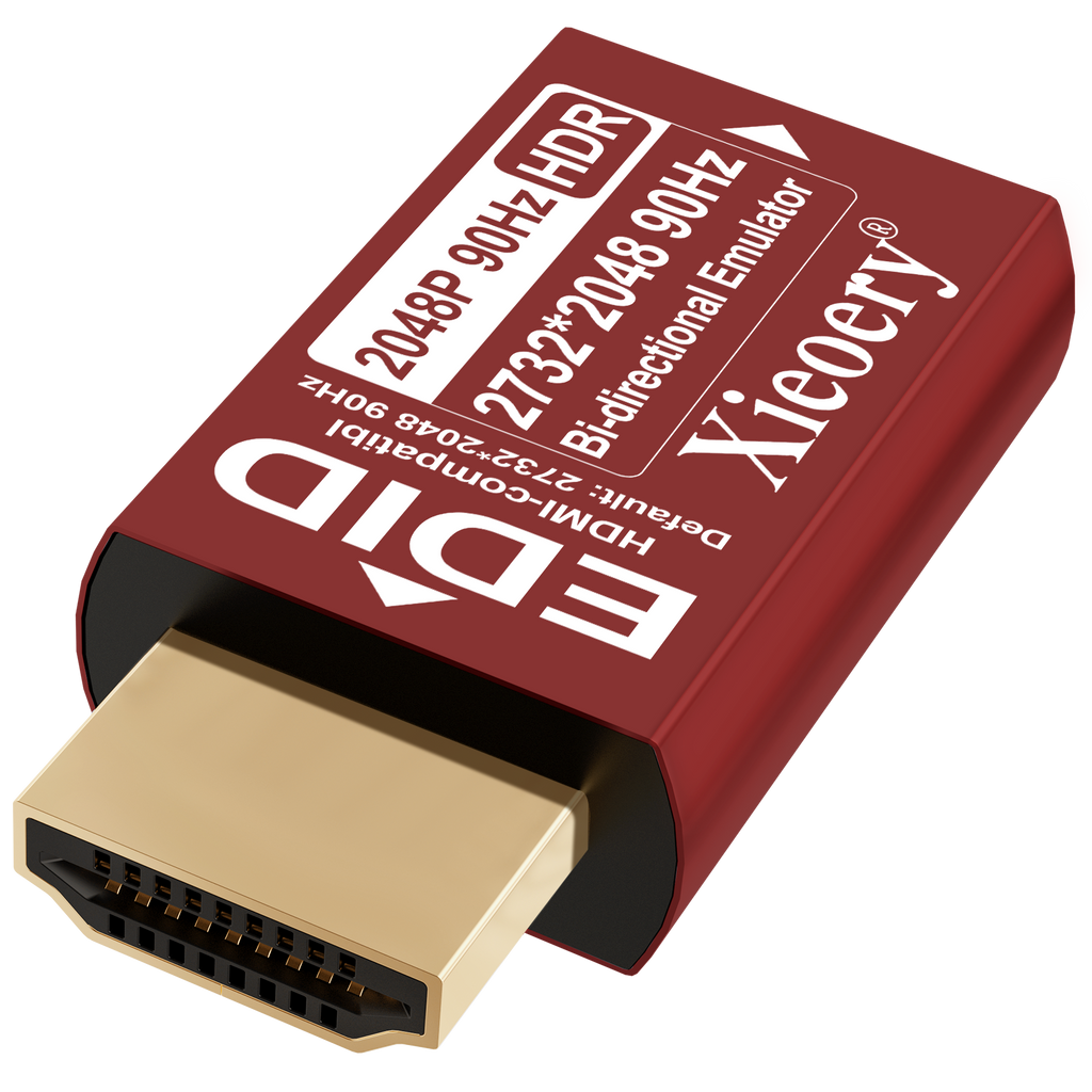 Xieoery HDMI EDID Emulator 2732×2049 HDR, HDMI Dummy Plug with Retina-Style Resolution, Default 2732×2049@60Hz Virtual Display for Headless PCs & Precision UI Workflows