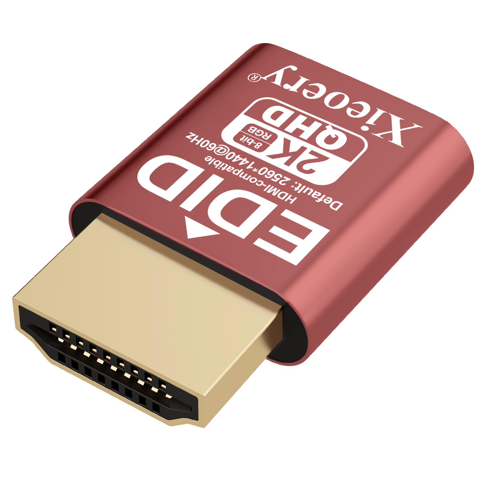 Xieoery 2K QHD HDMI EDID Emulator 2560×1440 60Hz Default, Dummy HDMI Plug for Remote Desktop, Headless Servers, GPU Rigs, Industrial PCs, Stable Display