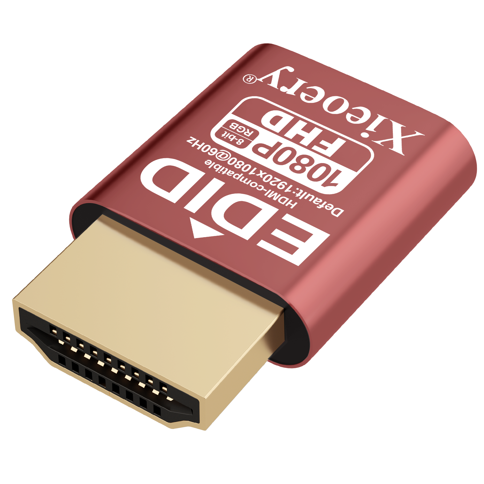 Xieoery HDMI EDID Emulator 1080P 60Hz RGB, FHD Dummy HDMI Plug for Remote Desktop, Headless Servers, GPU Rigs, Industrial PCs, Stable Display Output & Multi-Resolution EDID Support 1920×1080–800×600