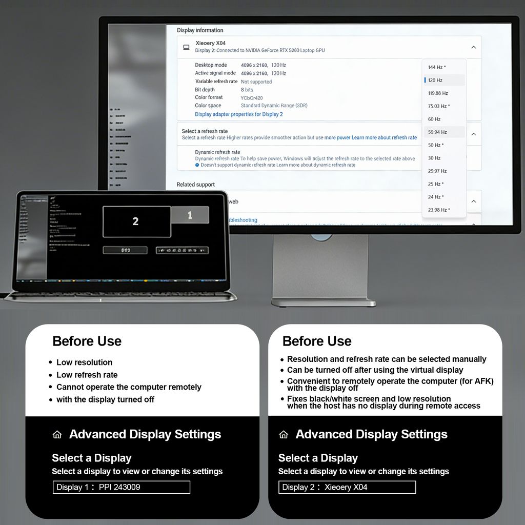 Xieoery 8K HDMI Dummy Plug - EDID Emulator, Headless HDMI Dongle, 7680x4320@30Hz, 2560x1600@60Hz, 1920x1080@30/50/60/120Hz for Remote Access, GPU Tasks & Virtual Desktop