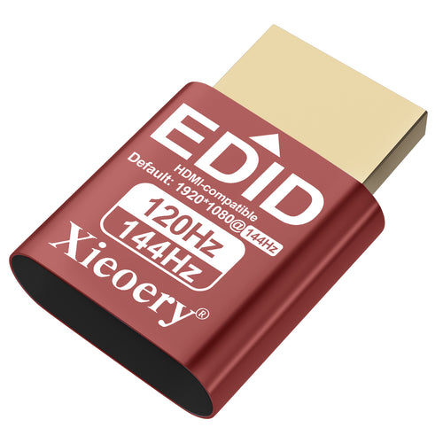 HDMI EDID Emulator Dummy Plug, 1080P 144Hz Default HDMI Display Adapter, High Refresh EDID Emulation for Headless Servers, Remote Desktop & GPU Workstations