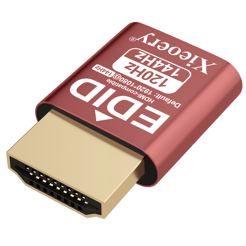 HDMI EDID Emulator Dummy Plug, 1080P 144Hz Default HDMI Display Adapter, High Refresh EDID Emulation for Headless Servers, Remote Desktop & GPU Workstations
