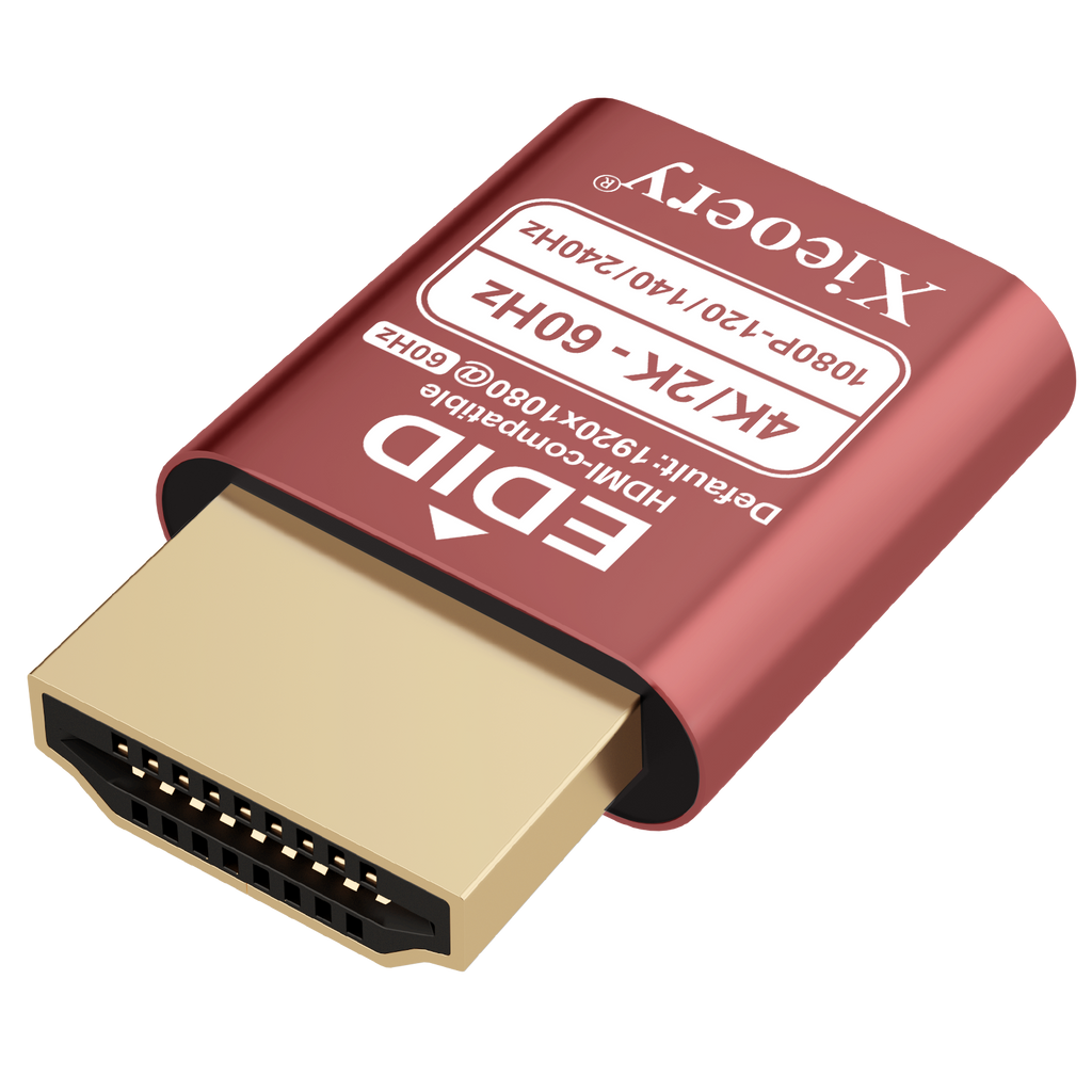 Xieoery HDR HDMI Dummy Plug 4K 120Hz, EDID Emulator for Headless PCs, GPU Servers, Remote Desktop, Cloud Rendering, Virtual Monitor Adapter (Recommended 3840×2160 60Hz HDR)