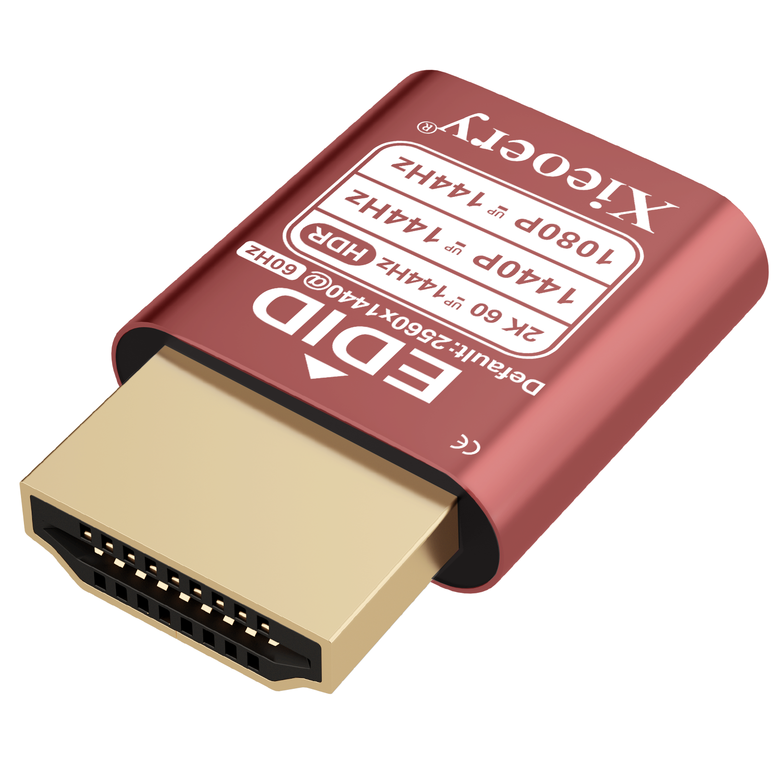 Xieoery 2K Headless HDMI Dummy Plug with HDR, 2560×1440 EDID Emulator, 60–144Hz Virtual Display Adapter for Headless PCs, GPU Servers & Remote Desktop
