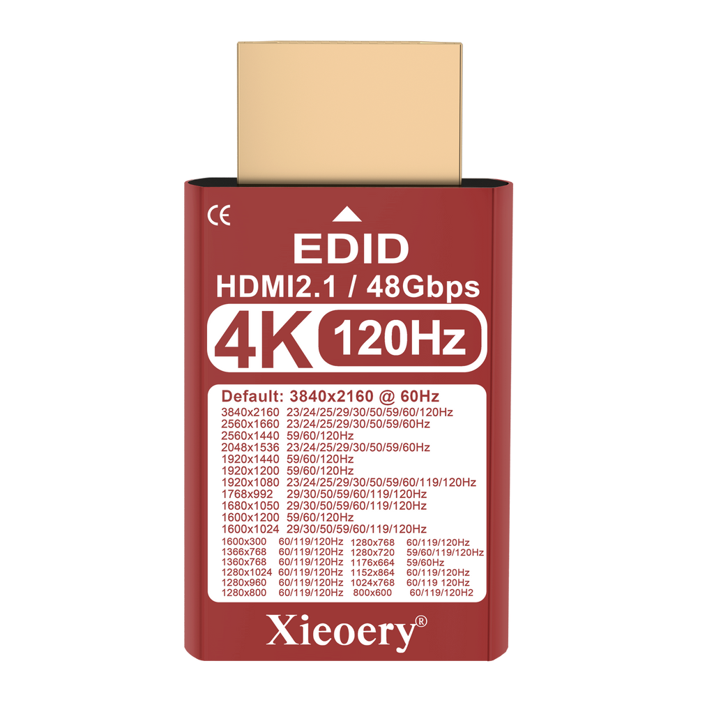 Xieoery HDMI 2.1 4K 120Hz EDID Emulator, 48Gbps Headless HDMI Dummy Plug, Default 3840×2160@60Hz Virtual Display for GPU Servers, PS5, Remote Desktop & 4K Workstations