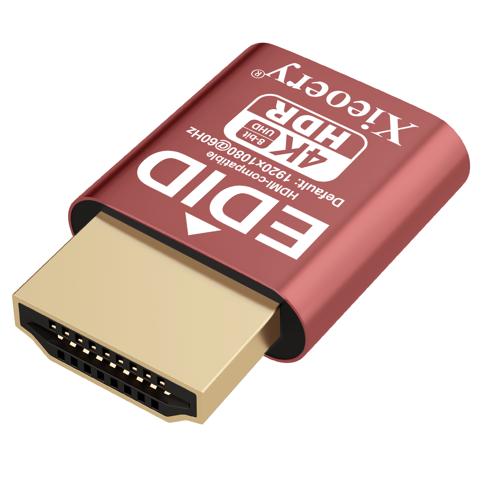 Xieoery HDMI HDR EDID Emulator, Default 1080P 60Hz Dummy Plug, Virtual Display Adapter with HDR Support up to 4K 60Hz for Headless PCs & Remote Desktop