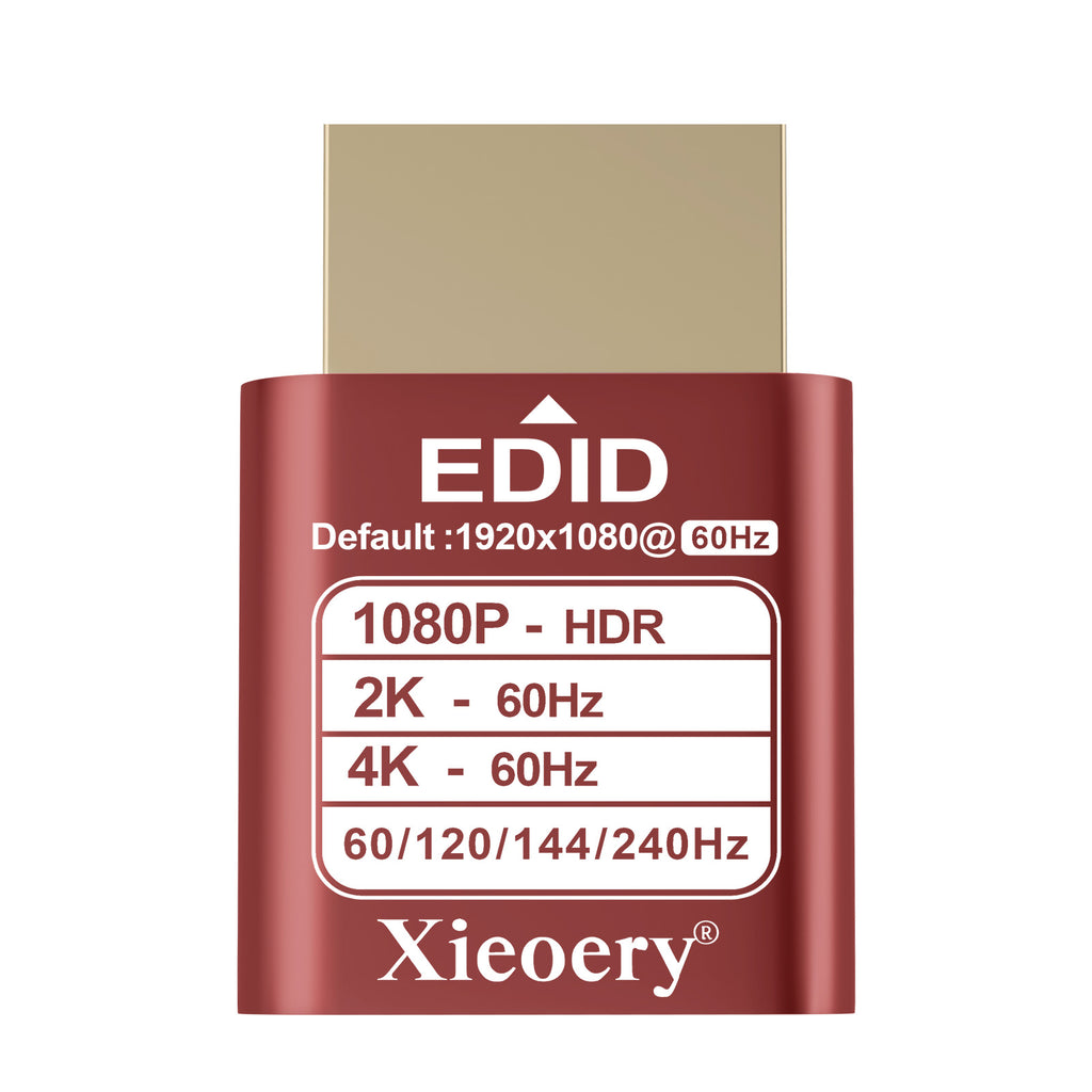 Xieoery Headless Ghost HDMI Dummy Plug with HDR, 1080P/2K EDID Emulator, 240Hz Virtual Monitor Adapter for Headless PCs, GPU Servers, Remote Desktop and Rendering Workstations