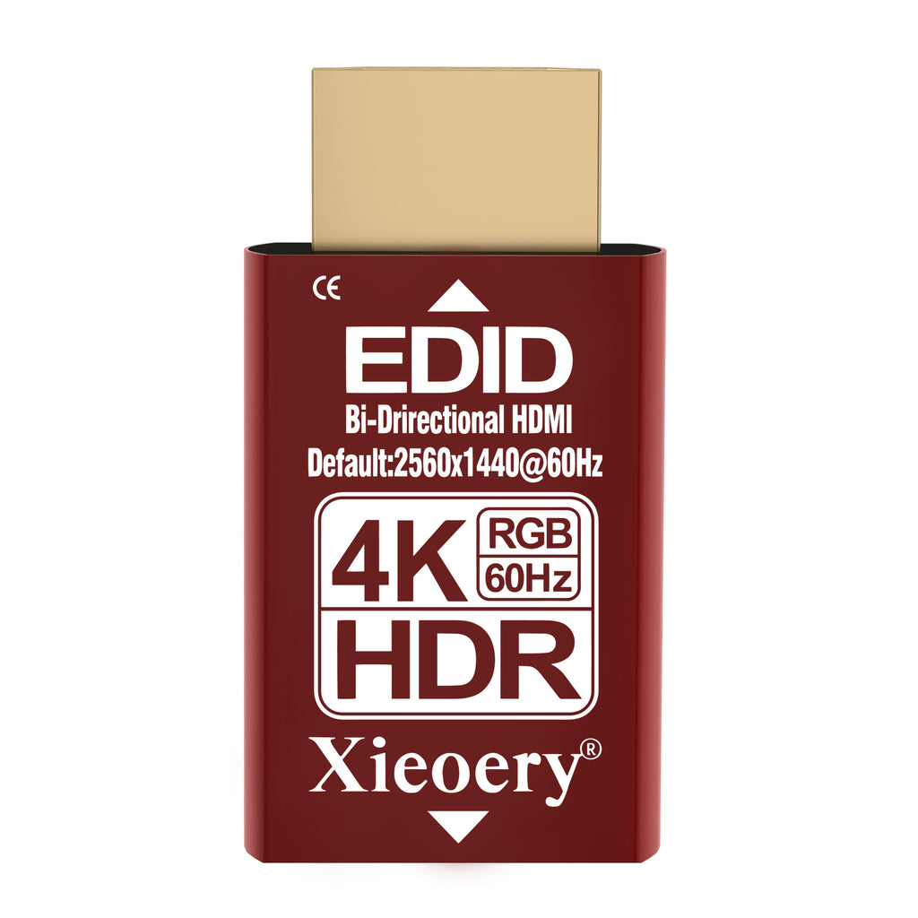 Xieoery HDMI EDID Emulator 2K/4K HDR Dummy Plug, Headless Ghost Display Adapter, 2560×1440 60Hz Default, RGB UHD EDID for Remote Access, GPU Servers, KVM & 120Hz-Compatible Systems